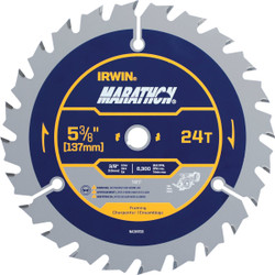 Irwin Marathon 5-3/8 In. 24-Tooth Framing/Ripping Circular Saw Blade 14017