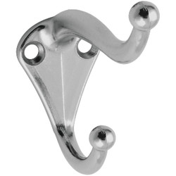 National Nickel Coat & Hat Wardrobe Hook, 2 per Card N192781