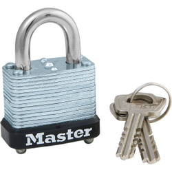 Master Lock 1-1/8 In. W. Locking Lever Warded Keyed Different Padlock 105D