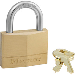 Master Lock 2 In. W. 5-Pin Tumbler Brass Keyed Different Padlock 150D