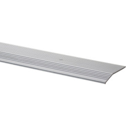 M-D Satin Silver Fluted 2 In. x 3 Ft. Aluminum Carpet Trim Bar, Extra Wide 78212