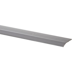 M-D Satin Silver Fluted 1-3/8 In. x 3 Ft. Aluminum Carpet Trim Bar, Wide 78071