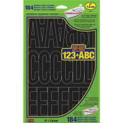 Hy-Ko 3 In. Black Vinyl Letters, Numbers & Symbols (184 Count) 30035