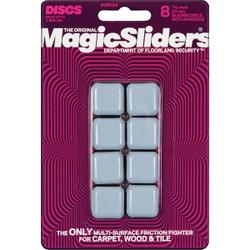 Magic Sliders 15/16 In. Square Self Adhesive Furniture Glide,(8-Pack) 08024