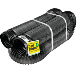 Amerimax 4 In. X 25 Ft. FLEX-Drain Expandable Perforated Drainage Pipe 51310