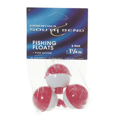 SouthBend 1-1/4 In. Red & White Push-Button Fishing Bobber Float (3-Pack) F5
