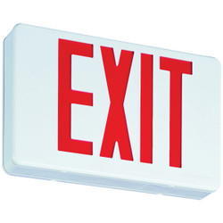 Lithonia Red LED Exit Sign w/ Battery Backup, Red/White, 1/Each