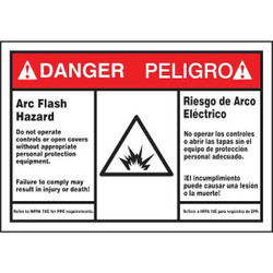 Accuform Arc Flash Label,3 1/2 inx5 in,Vinyl SBLSPS149