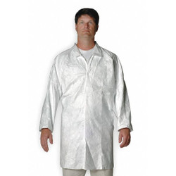 Dupont Lab Coat,2XL,White,Tyv IsoClean,PK30 IC224SWH2X00300B