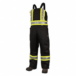 Tough Duck Hi-Vis Insulated Bib Overalls,Black,L  S79811