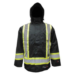 Viking Flame Resistant Rain Jacket,Black,2XL 3907FRWJ-XXL