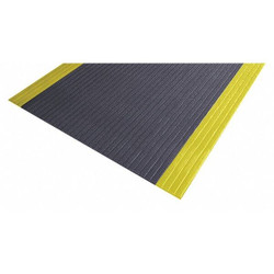 Notrax Antifatigue Runner,Black,YllwBrdr,2x60ft 410R0324BY