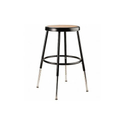 National Public Seating Round Stool,Adjustable Legs,Black,18"H  6218H-10