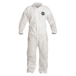 Dupont Collared Coveralls,5XL,White,SMS,PK25 PB125SWH5X002500