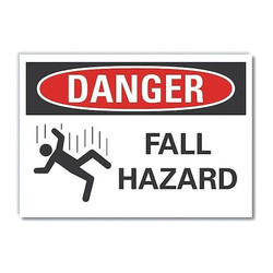 Lyle Fall Hazard Danger Rflctv Label,5inx7in LCU4-0253-RD_7X5