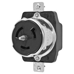 Hubbell Wiring Device-Kellems Lck Recept,50 A;Blk;Phenolic,NoNEMA,1Gng CS8269
