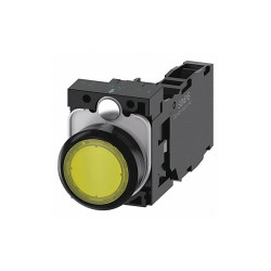 Siemens Illuminated Push Button,Yellow,22mm,LED 3SU1103-0AB30-1FA0