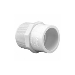 Lasco Fittings Adapter, 1 x 3/4 in, Schedule 40,White 436102BC