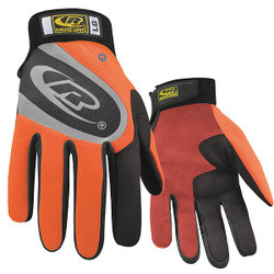 Ringers Gloves Mechanics Gloves,Hi-Vis Orange,L,PR 136-10