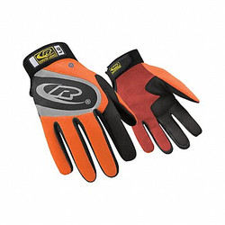 Ringers Gloves Mechanics Gloves,Hi-Vis Orange,L,PR 136-10