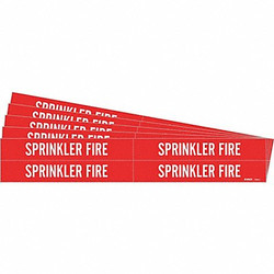 Brady Pipe Marker,White,Sprinkler Fire,PK5 7268-4-PK