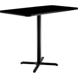 Interion Bar Height Breakroom Table 48""L x 30""W x 42""H Black