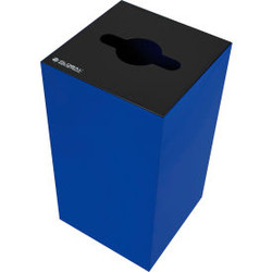 Global Industrial Square Recycling Can with Mixed Recycling Lid 28 Gallon Blue