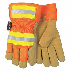 Mcr Safety Leather Gloves,Gold/Orange/Yellow,S,PR 19251S