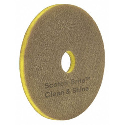 Scotch-Brite Scrubbing Pad,13 in Dia,Brown/Yellow,PK5  09549