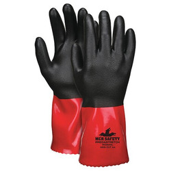 Mcr Safety Chemical Resistant Glove,L,Blck/Red,PK12 MG9645L