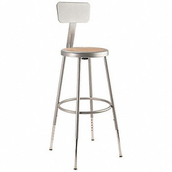 National Public Seating Round Stool,Adjustable Legs,Gray,38"H 6224HB
