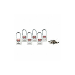 Brady Lockout Padlock,KD,White,1-3/4"H,PK6 118925