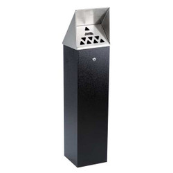 No Butts Bin Co Cigarette Receptacle,1-3/4 gal.,Black HDD04