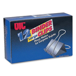 Officemate Binder Clips, Large, Black/Nickel, 12/Box 99100