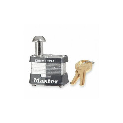 Master Lock Keyed Padlock,Rectangle,Silver 443