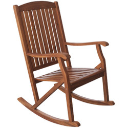 Leigh Country Sequoia Collection Brown Acacia Wood Single Patio Rocker TX36104
