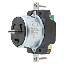 Hubbell Wiring Device-Kellems Lck Recept,50 A;Blk;Phenolic,NoNEMA,1Gng CS6369