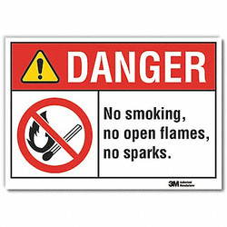 Lyle No Smoking Danger Rflctv Label,3.5inx5in LCU4-0136-RD_5x3.5