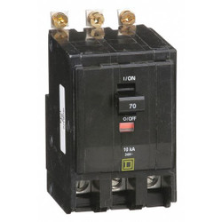 Square D Circuit Breaker,70A,Bolt On,120/240V,3P QOB370