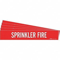 Brady Pipe Marker,White,Sprinkler Fire,PK5 7268-1-PK