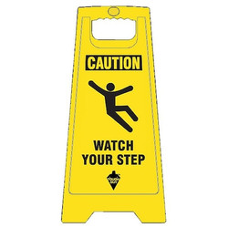 Tough Guy Floor Sign,Yellow,Polypropylene,24 in H  6DMF8