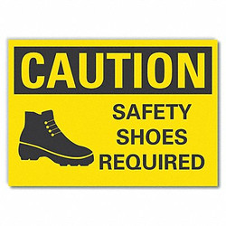 Lyle Foot Caution Rflct Label,10inx14in LCU3-0172-RD_14x10