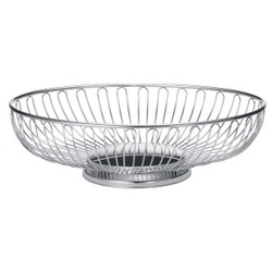 Tablecraft Food Serving Basket,8 in W,Chrome 4176