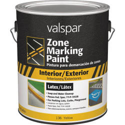 Valspar 1 Gal. Yellow Latex Traffic & Zone Marking Paint 024.0000136.007