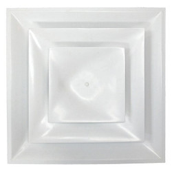 American Louver Ceiling Diffuser,Square,Plastic,6" Duct  STR-C-6W-FR