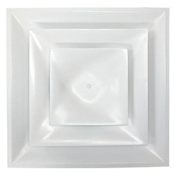 American Louver Ceiling Diffuser,Square,Plastic,6" Duct STR-C-6W-FR