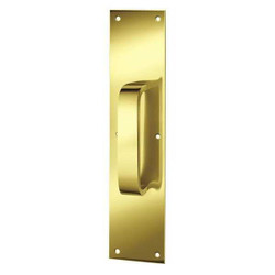 Rockwood Pull Plate,Rectangle,Brass,3 1/2 x15 In 122 X 70B.3