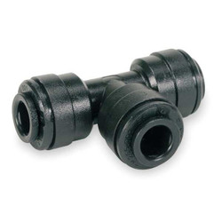 John Guest Adapter,1/4" Tube OD,Black,PK10 PM0206E-PK10