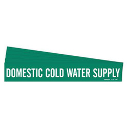 Brady Pipe Marker,Domestic Cold Water Sup.,PK5 7086-1-PK