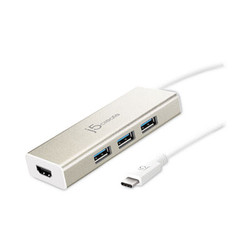 j5create® USB-C Hub and 4K HDMI, 3 Ports, Silver JCH451